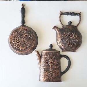 VINTAGE MCM HOMCO DART (HOME INTERIORS) 3 PIECE KITCHEN WALL DECOR    1972